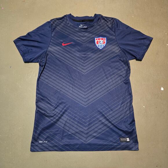 Nike Dri-Fit USA Training Short Sleeve Soccer Jersey in Blue Men's Size Large - Picture 1 of 4